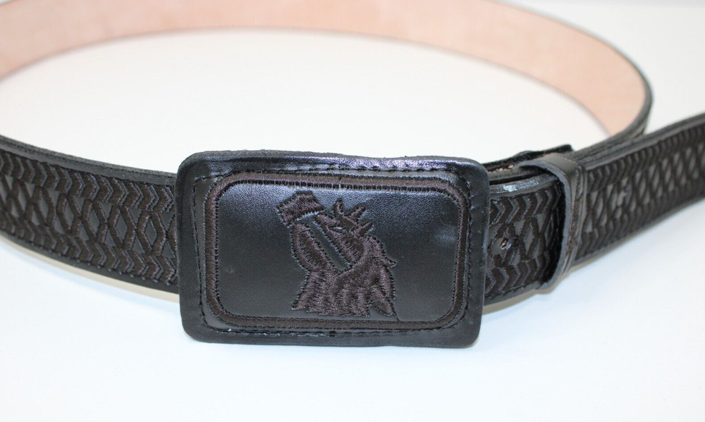 Embroidered Cinto Charro Piteado Mexican Horse Belt & Buckle VTG Style Size 44